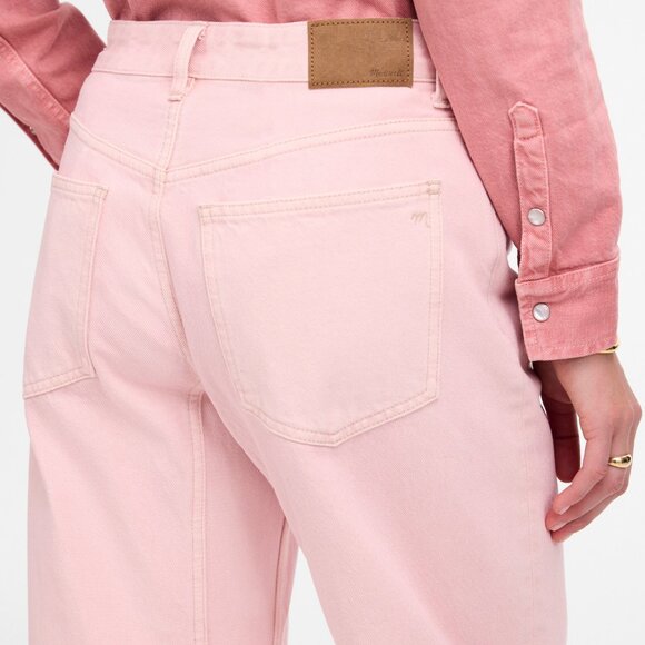 NWT Madewell The Darted Barrel Leg Jean, pink blossom - Picture 5 of 7